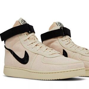 Nike x Stussy Vandal High Fossil DX5425-200 Shoes Sneakers Mens 8.5 US 42 EUR